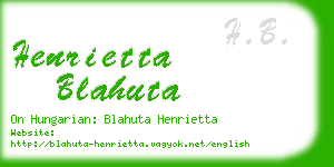 henrietta blahuta business card
